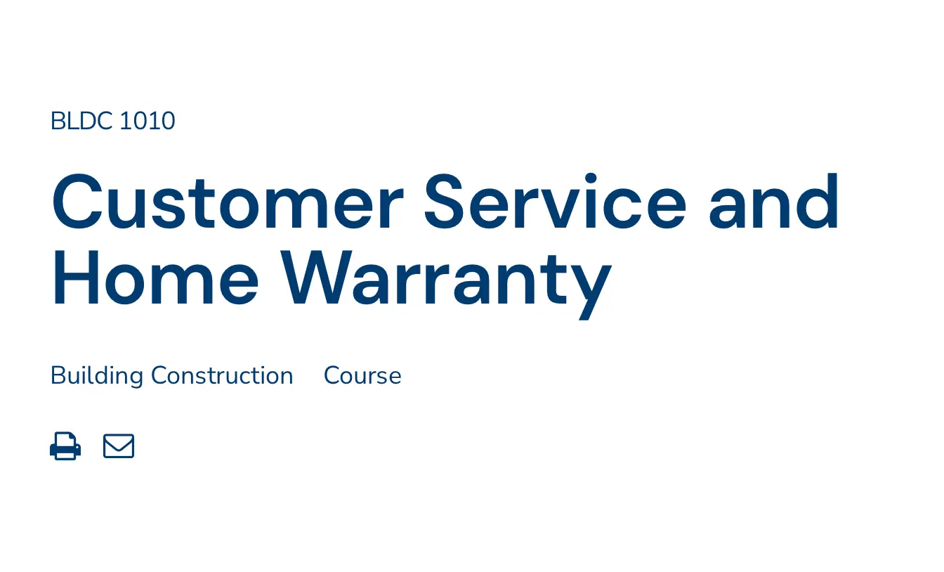 BLDC 1010 - Customer Service in Home Building