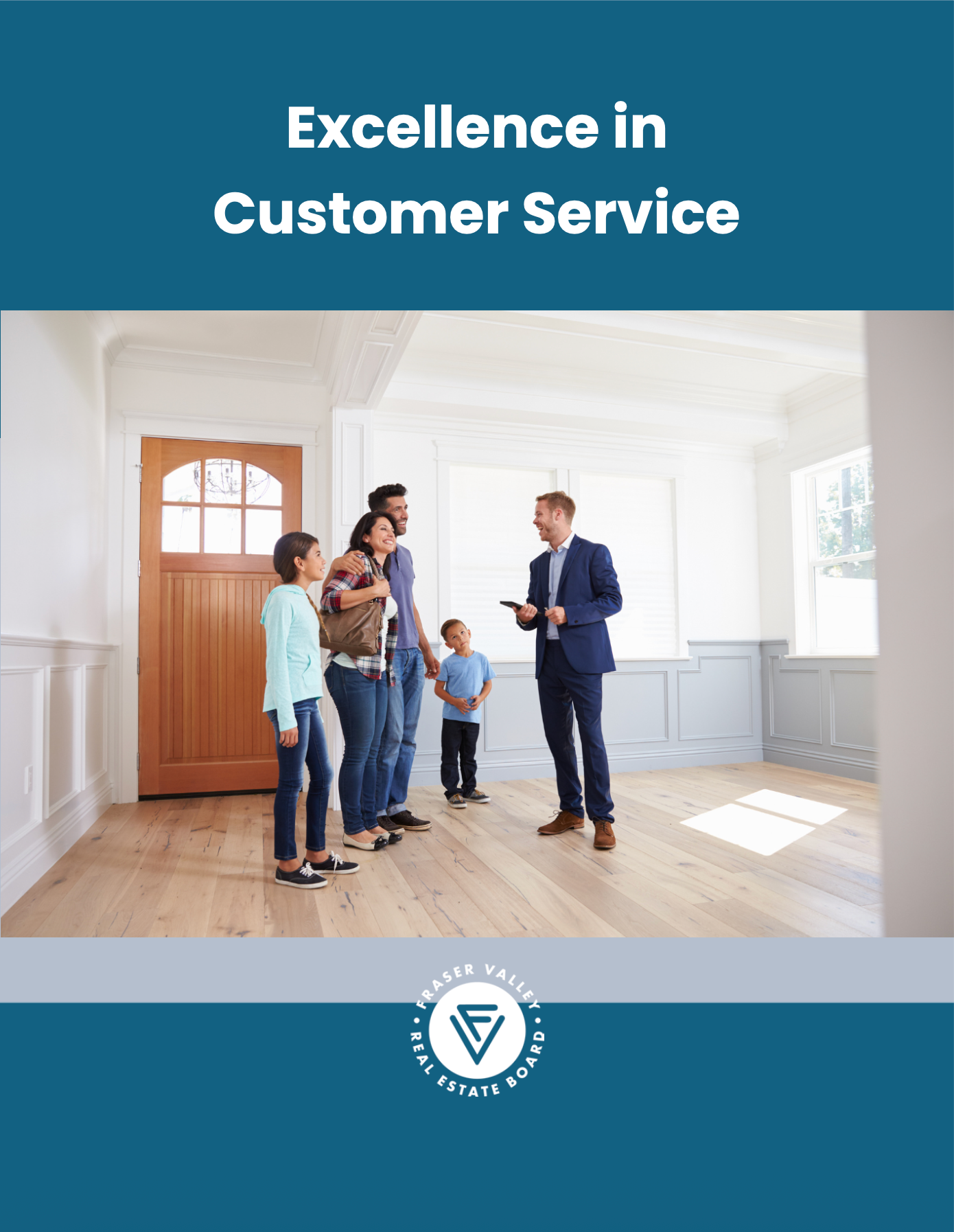Excellence in Customer Service course cover created for the Fraser Valley Real Estate Board.